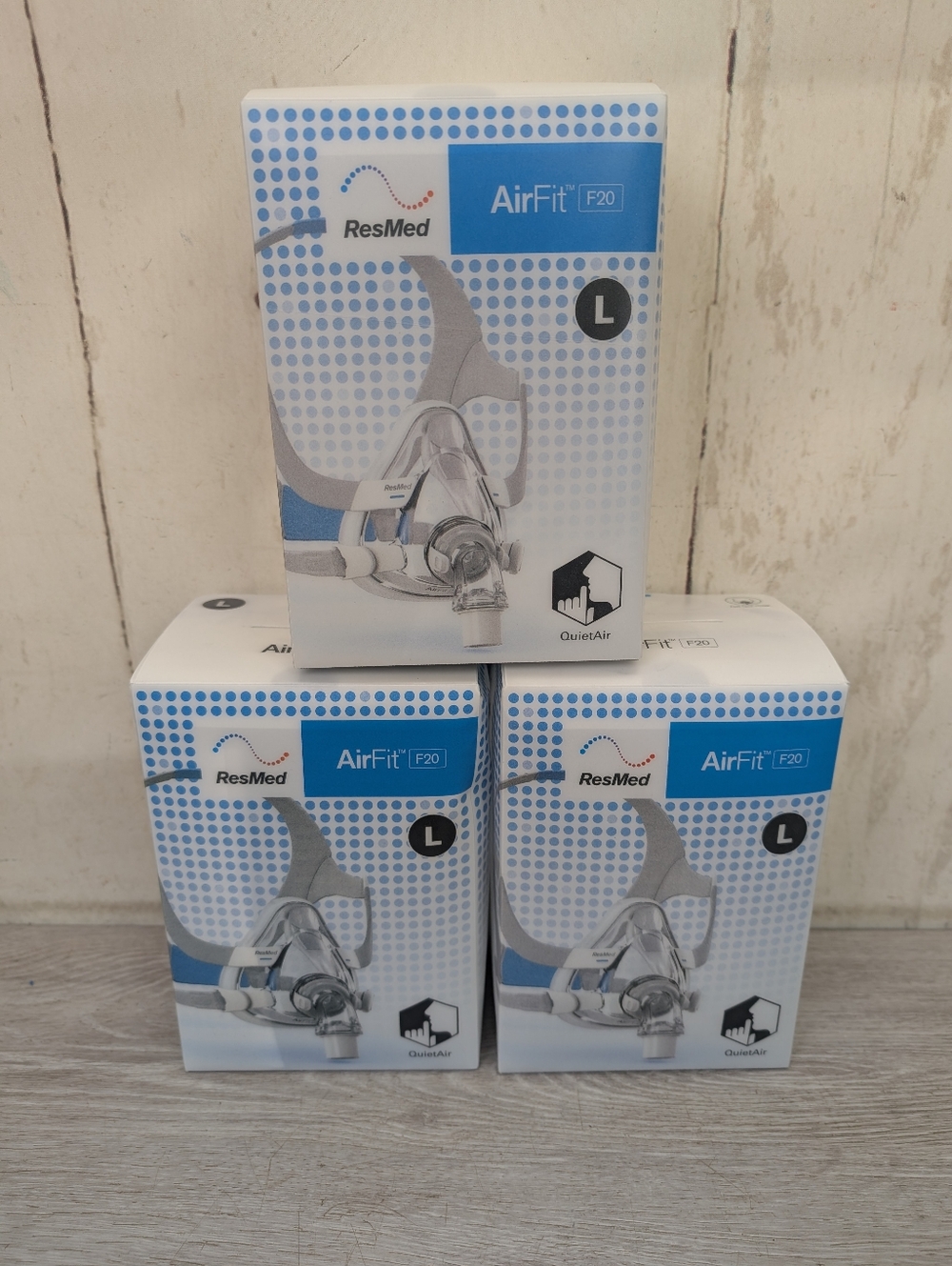 Lot Of 3 ResMed AirFit F20 Full Face Mask  System Size Large 63402 NEW